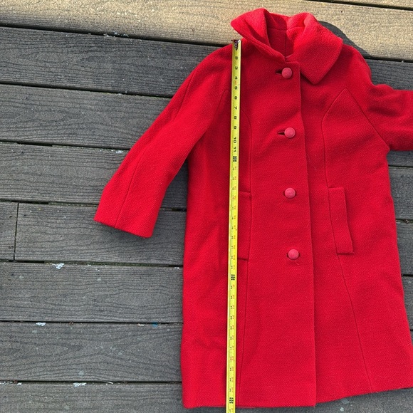 Vintage Red Wool Classic Coat - Picture 9 of 9